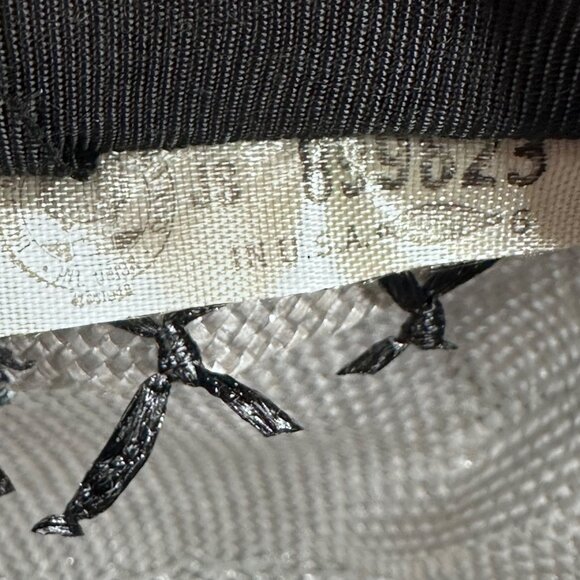 Vintage Ladies Hat Silver Black Mesh Birdcage Net Union Made Mid Century Pillbox main image 11